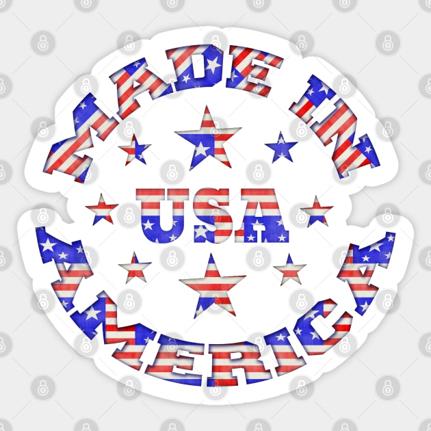 Made In America USA Logo Sticker by Roly Poly Roundabout